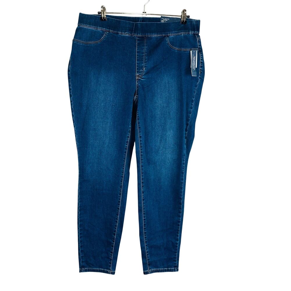 New Talbots Womans Sz 16W Ankle Jeans High Rise Pull On Comfort Waist NWT